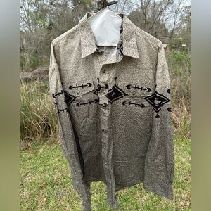 Roper Black and Cream Wester Shirt by Roper Men’s XL Vintage Pearl Snap